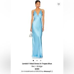 Bec + bridge lorelai v maxi dress in tropez blue